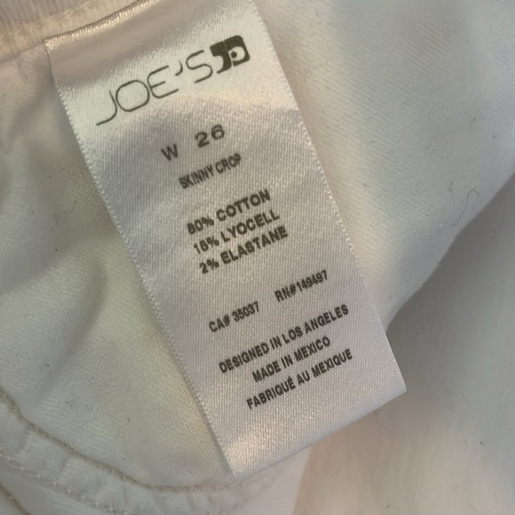 JOES JEANS NWT WHITE SKINNY CROP Mid Rise - Size 26 - Picture 6 of 11
